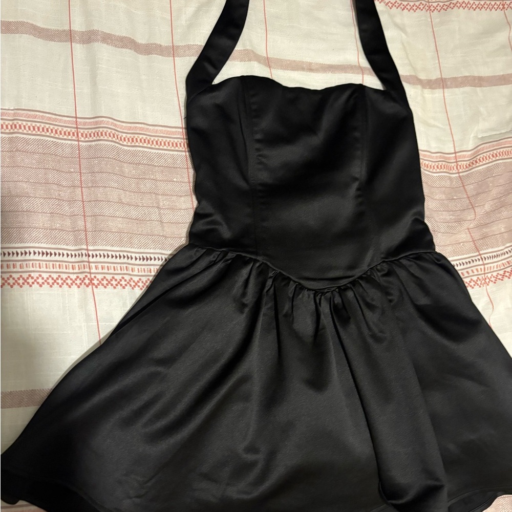 Elegant Black Halter Dress